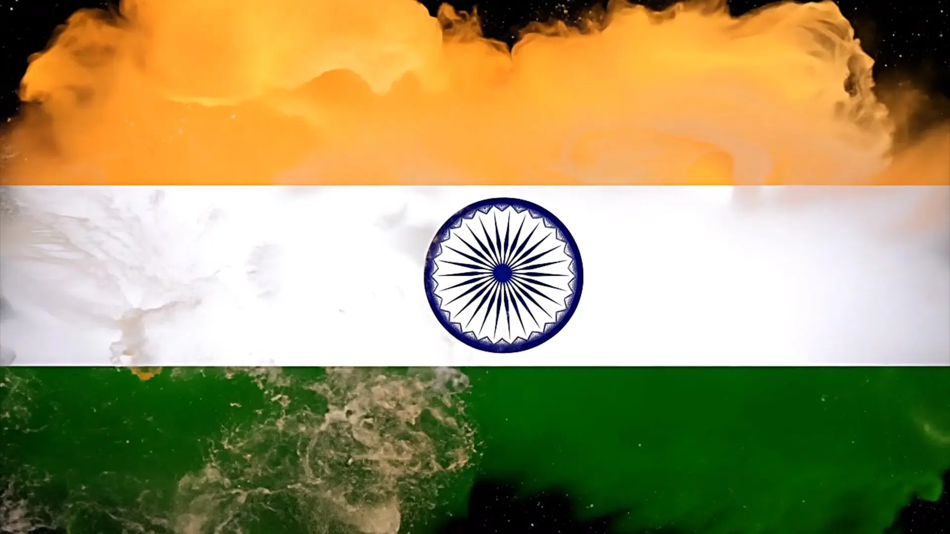 Indian Tricolor Flag with Smoky Background for Video Projects